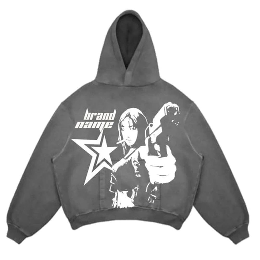 POOPMOOM Y2k Jacket Blast Graphic Hoodie Oversize Skull